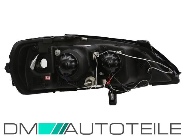 Opel Astra G Angel Eyes Scheinwerfer Set Schwarz 97-04-3 Zusatz LEDS