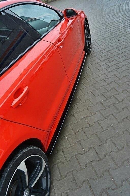 Seitenschweller Ansatz für Audi S7 / A7 S-Line C7 FL schwarz matt
