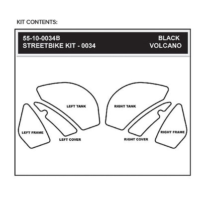 Stomgrip Traktionspad Streetbikes Schwarz Kawasaki Ninja ZX-10R Bj. 08-10