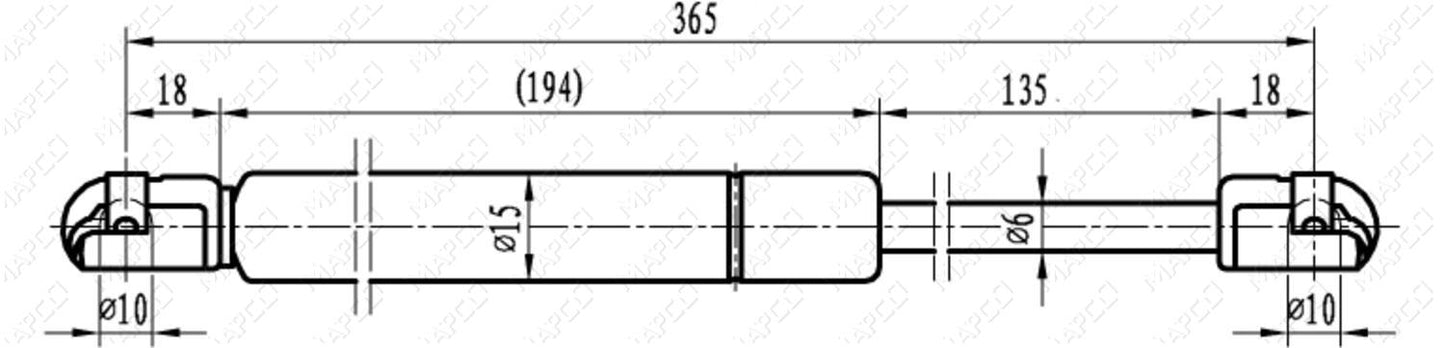 MAPCO Gasfeder, Koffer-/Laderaum 20786