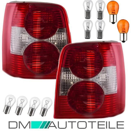 Rückleuchten SET Rot Weiß + Birnen passt für Set VW PASSAT 3BG 3B6 Variant Kombi 2000-2005
