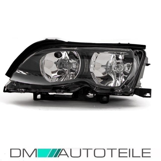 Scheinwerfer links H7/H7 Schwarz passend für BMW E46 Limousine Touring 01-05