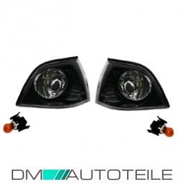 Frontblinker Set Klarglas Schwarz passend für BMW E36 Coupe Cabrio Bj. 91-99