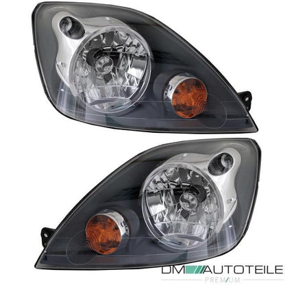 SET Ford Fiesta V MK5 JD Scheinwerfer Rechts Links Klarglas Dunkelgrau + Leuchtmittel SET bj.01-08