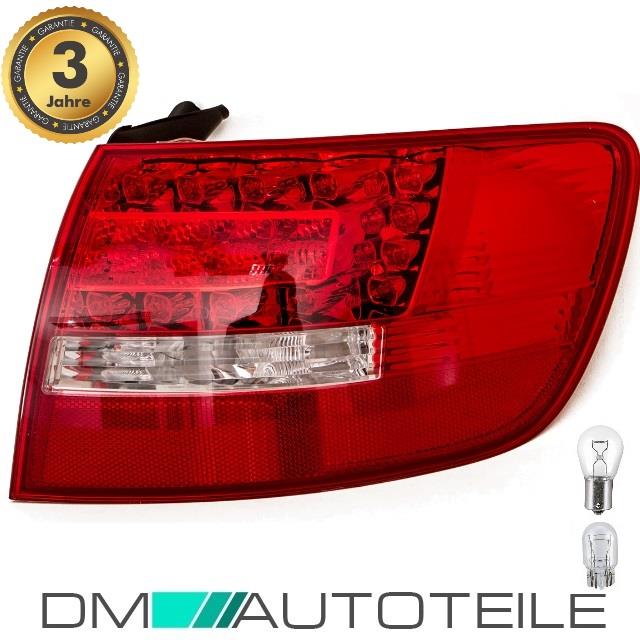 SET Audi A6 4F2-Avant LED Rückleuchte rechts Rot-Weiß außenteil Bj 08-10 +Birnen