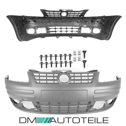 EINBAUFERTIG Set Stoßstange vorne 2003-2010 passt für VW Caddy 2K III mit Nebel