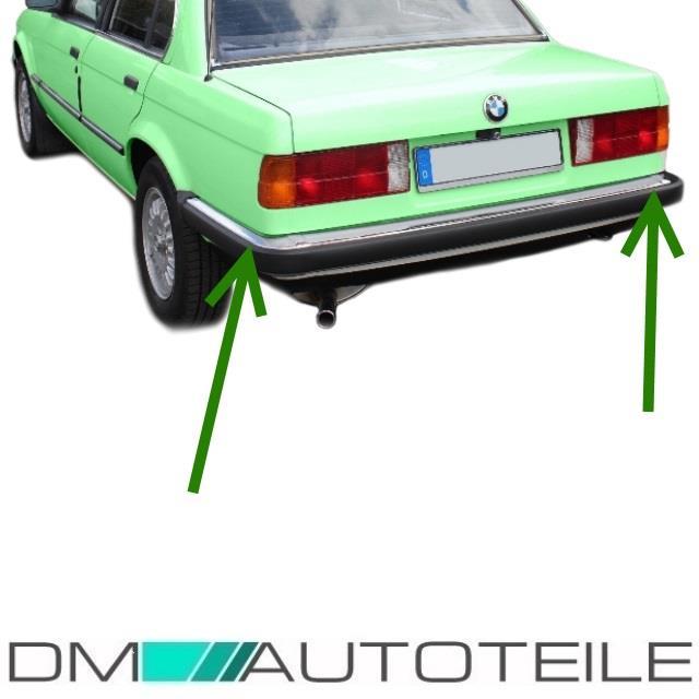 Ecken Stoßstange Hinten Ecke LINKS+RECHTS +passt für BMW E30 Chromleiste 82-87