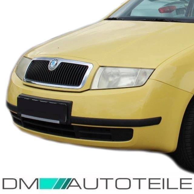 Kühlergrill Lüftungsgitter Grill Schwarz Chrom für Skoda Fabia 6Y2 6Y5 ab 99-04