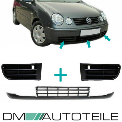 Stoßstangengitter SET unten geschlossen Stoßstange passt für VW Polo 9N ab 01-05