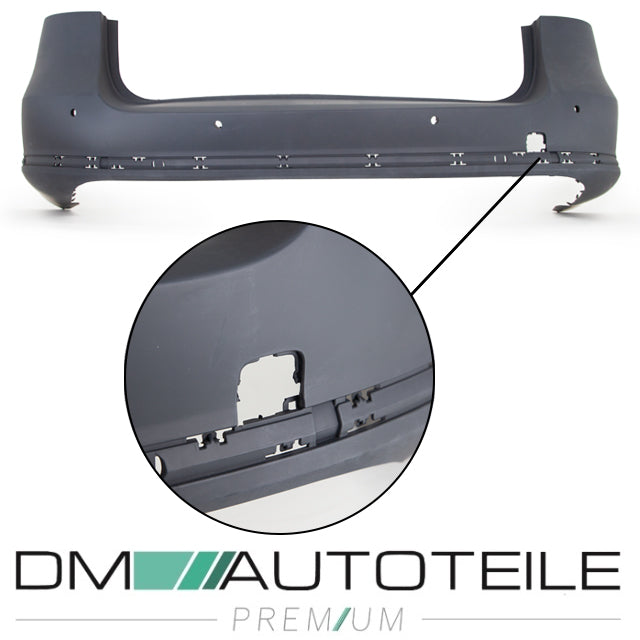 Stoßstange hinten grundiert 4x PDC + Chromleisten Set 3-teilig passt für VW Passat Variant ab 2011-2014