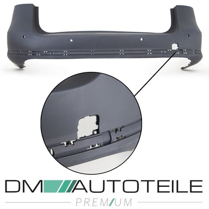 Stoßstange hinten grundiert 4x PDC + Chromleisten Set 3-teilig passt für VW Passat Variant ab 2011-2014