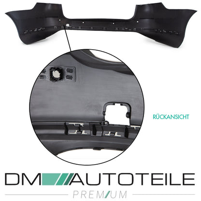 Stoßstange hinten grundiert 4x PDC + Chromleisten Set 3-teilig passt für VW Passat Variant ab 2011-2014