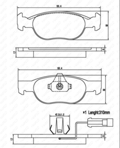MAPCO Bremsbelagsatz, Scheibenbremse Vorderachse  6404