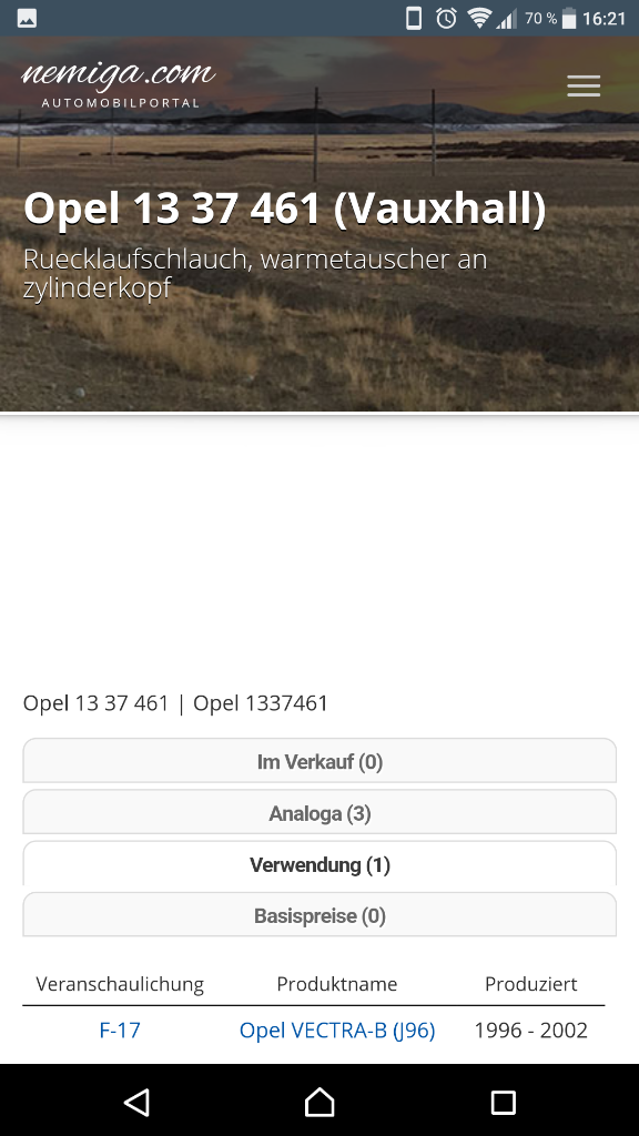 Vectra B Rücklaufschlauch Kühler Schlauch neu original GM