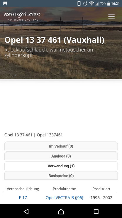 Vectra B Rücklaufschlauch Kühler Schlauch neu original GM