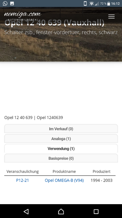Original GM Opel Omega B Fensterheber Vorne Rechts NEU