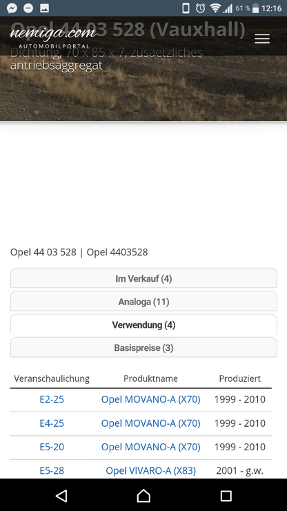 Opel Movano A Vivaro A Simmerring Dichtung neu original GM