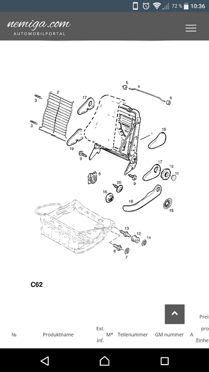 Vectra A Astra F Sitzverkleidung Schanierabdeckung neu original GM