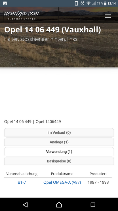 Opel Omega A Stoßstangenhalter hinten links neu original GM