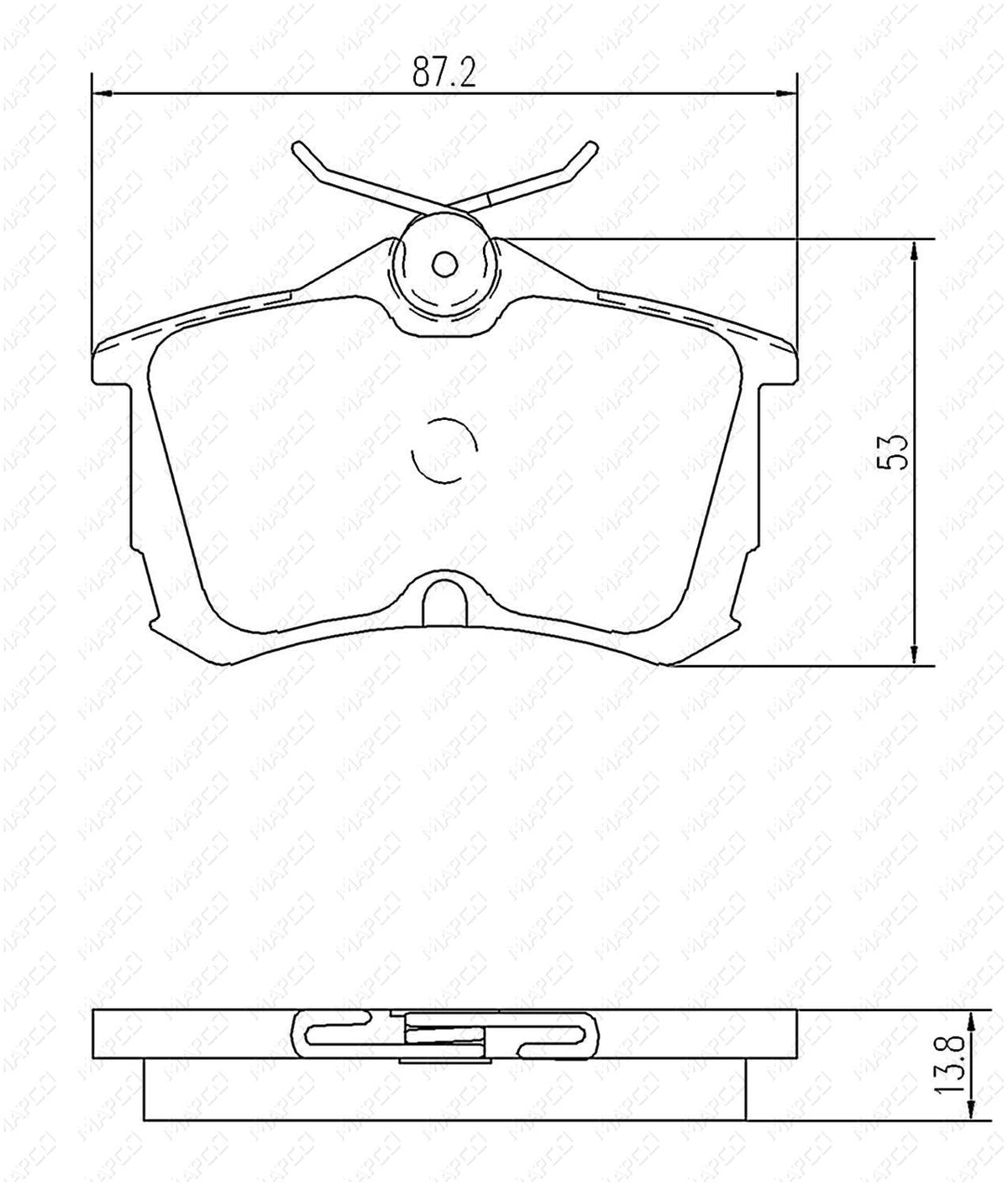 MAPCO Bremsbelagsatz, Scheibenbremse Hinterachse  6832
