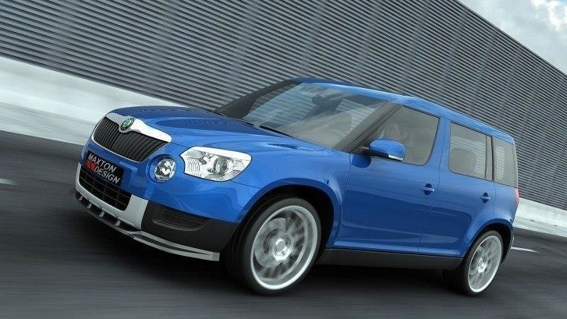 Front Ansatz für SKODA YETI schwarz matt