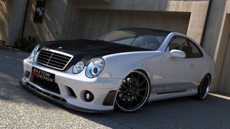Front Ansatz für MERCEDES CLK W208 (FÜR ME-CLK-208-AMG204-F1 Front Stoßstange) Carbon Look