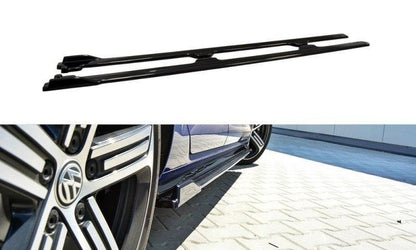 Seitenschweller Ansatz für V.1 für VW Golf 7 R / R-Line Facelift schwarz Hochglanz