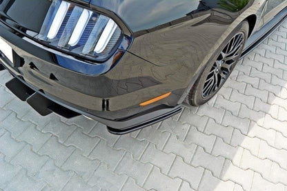 Heck Ansatz Flaps Diffusor für FORD MUSTANG MK6 GT Carbon Look