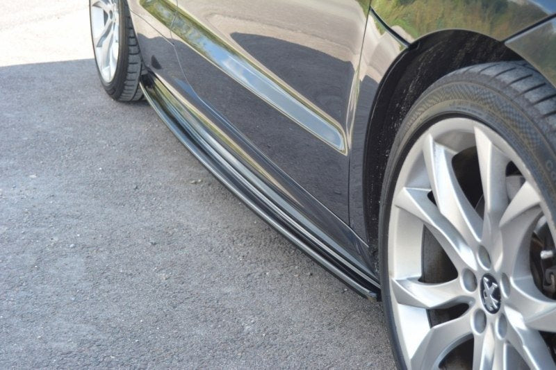 Seitenschweller Ansatz für PEUGEOT RCZ schwarz Hochglanz
