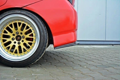 Heck Ansatz Flaps Diffusor für HONDA JAZZ MK1 schwarz Hochglanz