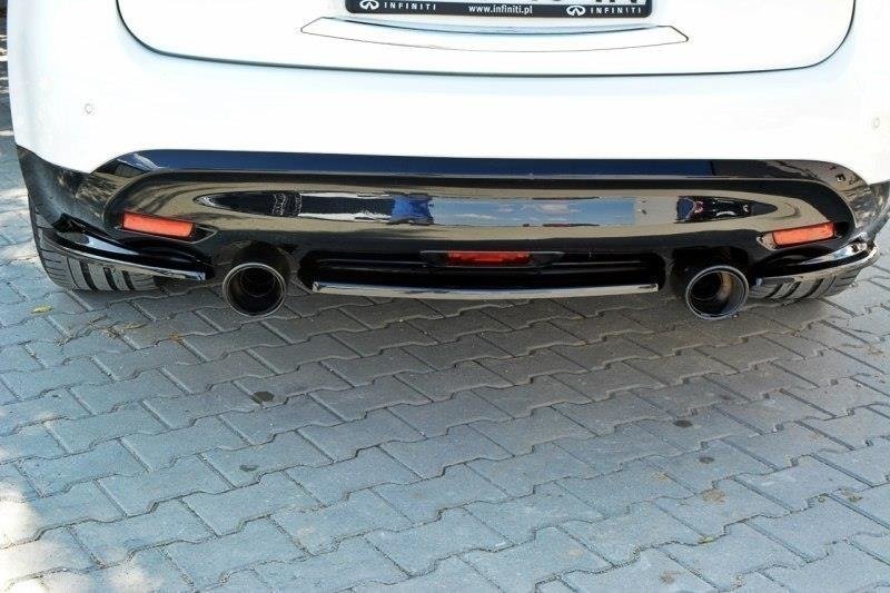 Mittlerer Diffusor Heck Ansatz für INFINITI QX70 Carbon Look