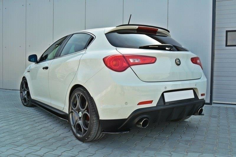Heck Ansatz Flaps Diffusor für ALFA ROMEO GIULIETTA Zender schwarz Hochglanz