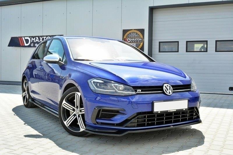 Front Ansatz V.3 für VW Golf 7 R / R-Line Facelift schwarz Hochglanz