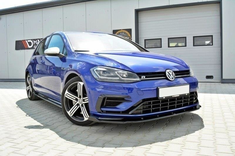 Front Ansatz V.1 für VW Golf 7 R / R-Line Facelift schwarz Hochglanz
