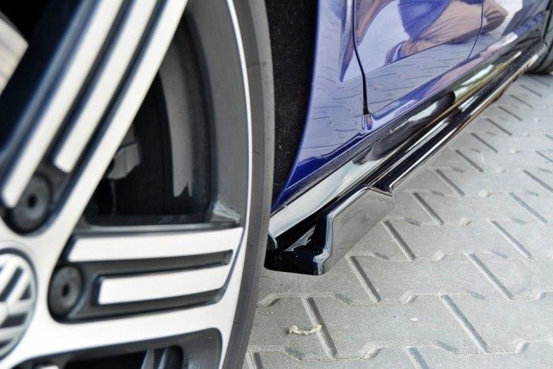 Seitenschweller Ansatz für V.1 für VW Golf 7 R / R-Line Facelift Carbon Look