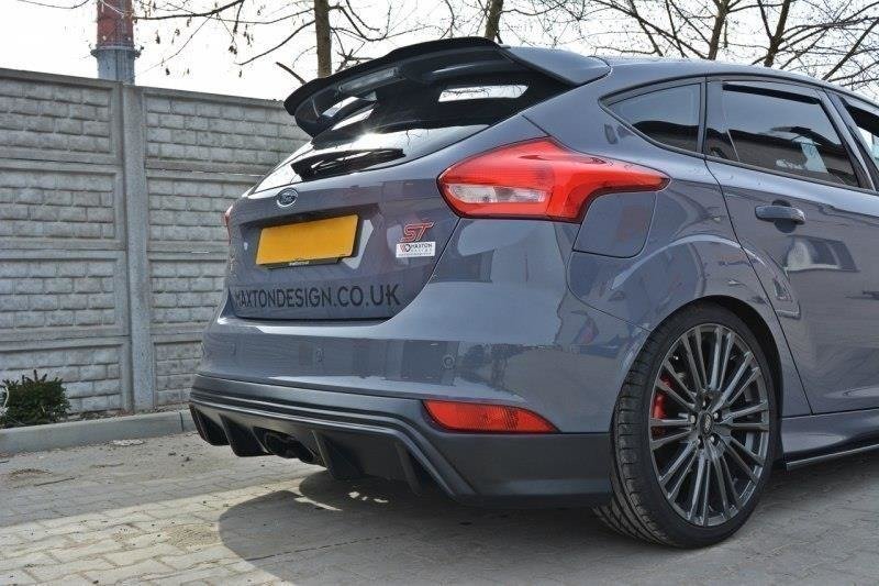 Diffusor Heck Ansatz für Ford Focus ST Mk3 FL (RS-Look) schwarz Hochglanz
