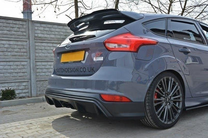 Diffusor Heck Ansatz für Ford Focus ST Mk3 FL (RS-Look) schwarz Hochglanz