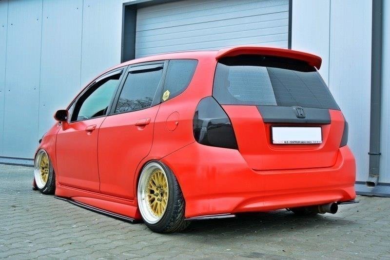 Heck Ansatz Flaps Diffusor für HONDA JAZZ MK1 schwarz Hochglanz