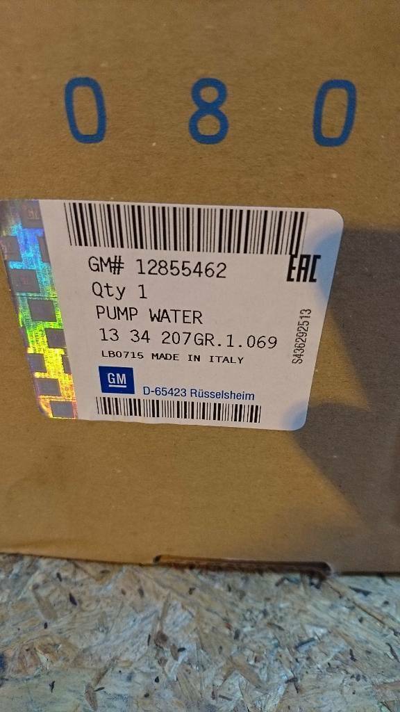 Opel vauxhall wasserpumpe neu original gm 12855462