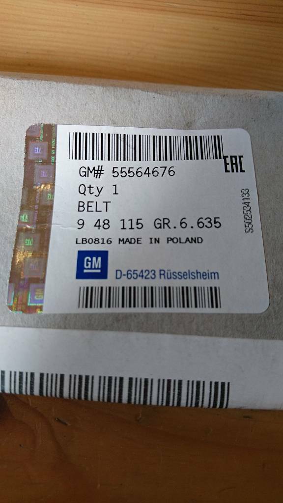 Astra J Insignia Keilrippenriemen Servolenkung neu original GM