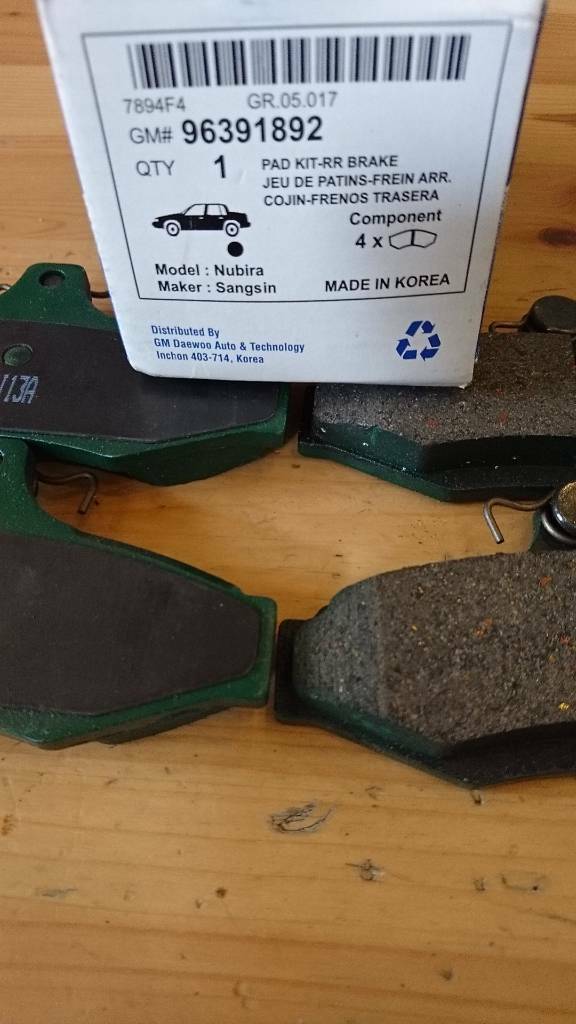 Daewoo Leganza Nubira Bremsbeläge hinten neu original GM