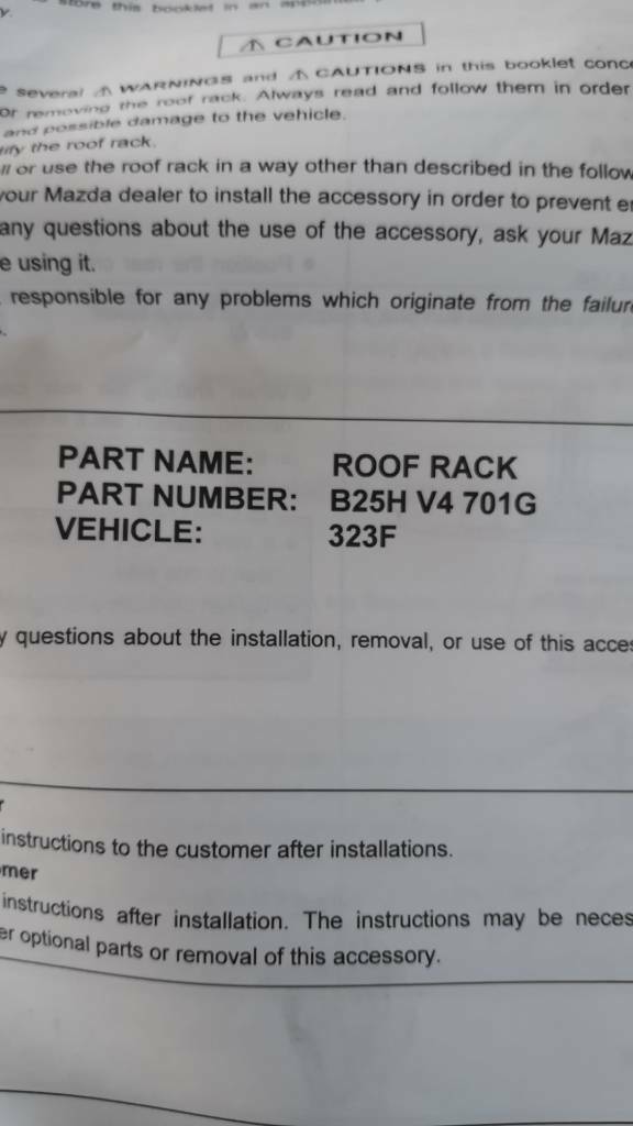 Mazda 323 F Dachgepäckträger Neu Original Mazda