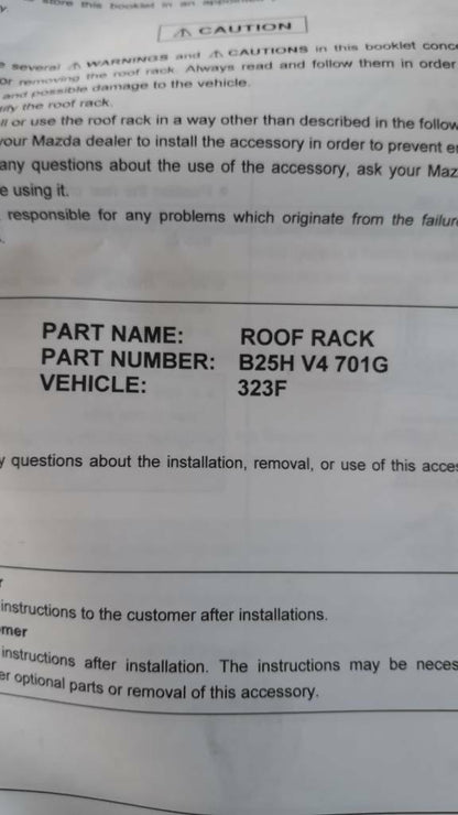 Mazda 323 F Dachgepäckträger Neu Original Mazda