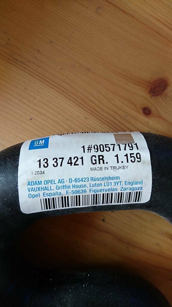 Corsa B Tigra A Einlass Kühlerschlauch Neu Original GM