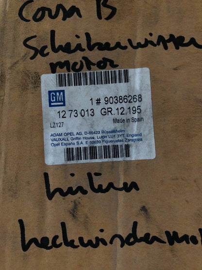 Original GM Opel Corsa B Scheibenwischer Motor hinten Neu
