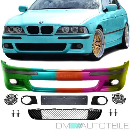 Sport Stoßstange vorne ohne PDC/SRA LACKIERT + Nebel Set passt für BMW E39 +ABE