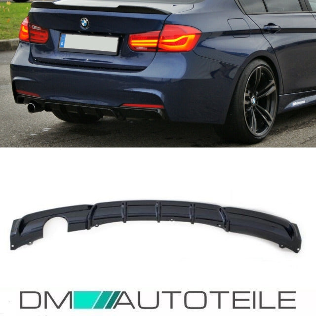 Heckdiffusor Sport-Performance Schwarz LACKIERT passend für BMW F30 F31 M-Paket