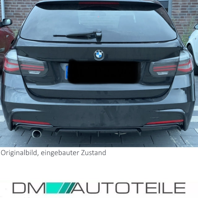 Heckdiffusor Sport-Performance Schwarz LACKIERT passend für BMW F30 F31 M-Paket