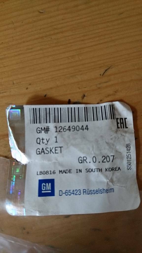 Chevrolet Spark einteilige Ventildeckel Dichtung neu original GM