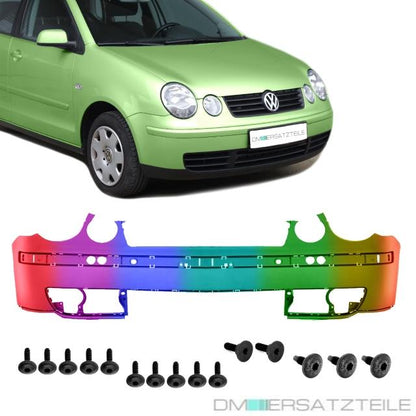 LACKIERT Ersatz für VW Polo 9N Stoßstange vorne oben bj. 2001-2005 + Schrauben
